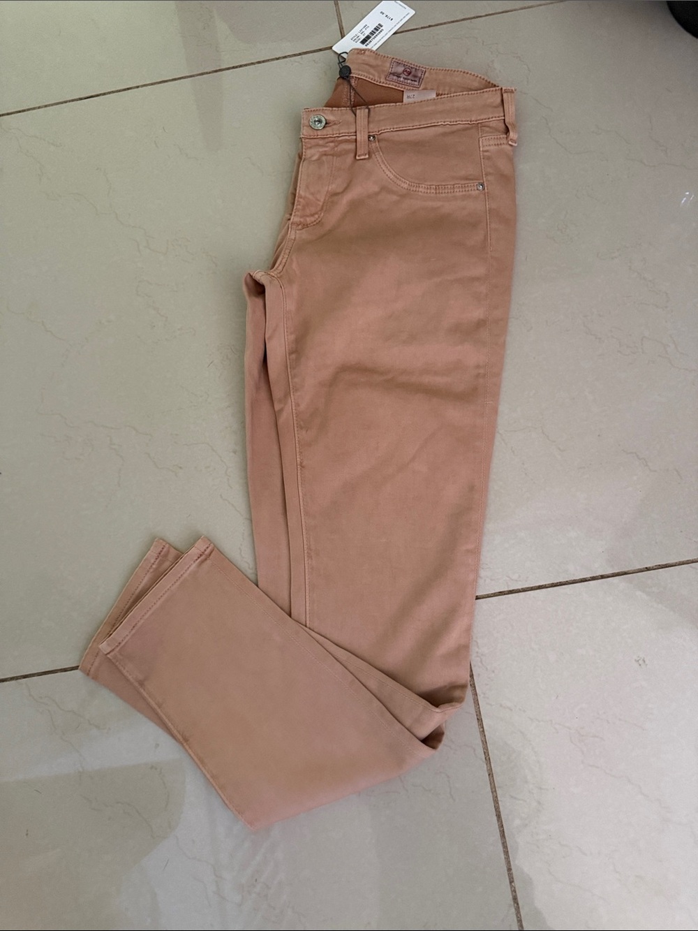 Ag Adriano Goldschmied Skinny Jeans in Dusty Peach/Tan